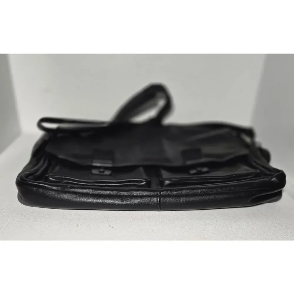 BREE of Germany LEATHER BRIEFCASE Laptop Bag Document Bag Black